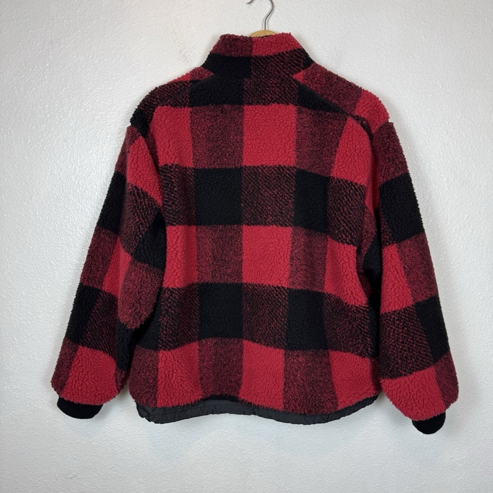 American Eagle Buffalo Plaid‎ Jacket Women's XS Popover Sweater Winter Christmas - Picture 7 of 12